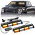 XRIDONSEN Emergency Dash Strobe Lights Safety Flashing Warning Hazard Interior Front/Rear Windshield Deck Split Light Bar w/Suction Cups for Construction Vehicles Trucks (2x14 inch, Amber White)