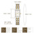 GAOFAN HOUR Gold Watches for Women with Vintage Rectangular Case,White Roman Dial,Stainless Steel Band,Adjustment Tool Included,Water Resistant(Two-Tone)