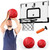 HYES 24" x 16" Large Basketball Hoop Indoor for Adults, Over The Door Basketball Hoop with Sturdy Backboard, Big Basketball Toys Gifts Ideas for Man Kids Teens Boys Girls, Black