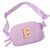 Belt Bag Two-Way Zipper Fanny Pack Crossbody Bags with Initial Letter Patch Cute Stuff for Teenager Girls Trendy Preppy Stuff for Teen Girls Birthday Gifts Cool Stuff for Teens (Lavender-E)