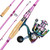 Sougayilang Spinning Rod Reel Combos,Colorful Two Pieces Spinning Pole with Smooth Strong Reel Available for Freshwater Saltwater Best Gifts