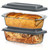 Razab LARGE 7.6 Cups/1800 ML/1.9 Qt Glass Loaf Pan with Lids (Set of 2) - Meatloaf Pan BPA free Airtight Lids Grip Handle Easy Carry, Microwave and Oven Safe - Loaf Pans For Baking Bread, Cakes
