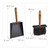 Relaxdays Fireplace Dustpan & Brush Set, Iron and Wooden Handle, Jute Bristles, Fireplace Set, Black/Brown, 1 Piece