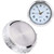 HILLHOME Mini Clock Insert 1-1/2 Inch (37 mm) Round Quartz Movement Miniature Clock White Face Silver Tone Bezel Roman Numerals Fit 35 mm Diameter Hole