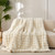 COOVA Faux Fur Throw Blanket for Couch, Cozy Soft and Fuzzy Plush Rabbit Fur Bubble Blanket for Sofa Bedroom Living Room, 50x60 Inches Ivory White