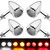 TSUNG 4PCS Motorcycle Bullet LED Front Rear Turn Signal Light SMD Blinker Indicator for Cruiser Chopper Bobber Cafe Racer Street Bike (SMD LED-4PCS Chrome)
