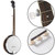 Ashthorpe 5-String Banjo - Full Size with 24 Brackets, Closed Back, Mahogany Resonator, Geared 5th Tuner, Padded Gig Bag