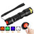 Junchi 4 Color in 1 Multicolor Flashlight Rechargeable high Lumens Red White Blue Green Multi-Color RGBW LED Flashlights Zoomable Waterproof Tactical Flash Light for Night Vision Fishing Astronomy