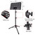 Sheet Music Stand with Light & Phone Holder, 57" Music Stand for Sheet Music High Stability, Height Adjustable Music Sheet Stand with Carrying Bag, Portable Music Book Holder (33-57inch)