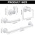 Jeasor 4-Pieces Industrial Pipe Bathroom Towel Ring Kit DIY Wall Mount Accessories Kit Includes Robe Hook Towel Bar and Towel Ring (White 16 inch)