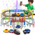 Electric Train Set for Kids Ages 4-8 with Train Tracks Set & Car Tracks Lights Up Bridge Road Sign Realistic Sound Train Track Accessories Playset Boy Toys Birthday 4 5 6 7 8+ Year Old