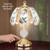 Collections Etc Touch Base Hummingbird Lamp with Gold-Tone Base and Colored Glass Panels, Tabletop Decorative Accent for Any Room in Home