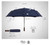 Balios Travel Umbrella Wood Handle Auto Open Close Vented Canopy Dark Navy