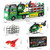 Dwi Dowellin Carrier Truck Kids Toys,25.6" Semi Truck Toy with Helicopter and Dinosaurs,Gifts for Age 3 4 5 6+ Years Old Boys Girls