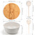 ShineMe Large Salad Bowl with Lid, Bamboo Fiber Salad Serving Bowl Set with Utensils, 9.8inches Mixing Bowl with Servers, Solid Bamboo Wooden Bowl for Candy, Salad, Fruits, Vegetables and Pasta(White)