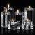 Perthlin 6 Pcs Crystal Tea Light Candle Holders Glass Votive Candle Stands Square Candlestick Holders for Wedding Dining Living Room Centerpiece Decorations, 1.57", 3.15", 3.94"