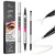2-in-1 Dual Ended Microblading Eyebrow Pen & Eyebrow Brush, Waterproof 2-Fork-Tip & Precise Brush-Tip for Natural Hair-Like Brows, Perfect Eyebrows Make up,Last 24Hrs. (Chocolate)