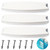 TonGass (3-Pack, White) 18" Universal Swimming Pool Ladder Rung Step Replacement with Stainless Steel Bolts Compatible with Inground Above Ground Pool Heavy-Duty Molded Plastic Ladder Step Parts