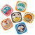 ZEAYEA 6 Pack 10 Oz Small Bowls, Durable Cartoon Bowls for Children, BPA Free Cute Snack Bowl, Square Dinner Tableware for Serving Soup, Cereal, Pasta, Ice Cream, Dishwasher Safe