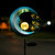 Solar Moon Lights with Crackle Glass & Golden Stars, Waterproof Pathway Stake Lights for Lawn, Patio, Yard (1 Pack, Blue)
