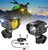 Kewig Motorcycle Auxiliary LED Fog Light 60W White Amber LED Spotlight Auxiliary Light Kit with Mount Bracket Wire Harness Waterproof Offroad Driving Lights Compatible with Motorcycle Bike Truck