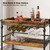 Bar Cart, Bar Carts for The Home, 3 Tier Serving Cart With Wheels, Home Bar & Serving Carts, Metal Rolling Cart With Wine Rack & Removable Tray for Kitchen, Dining Room, Living Room-Retro Brown