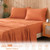 JSD 100% Cotton Burnt Orange Sheet Set Queen, 300 High Thread Count Sateen Bed Sheets Deep Pocket Soft Breathable