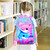 UFNDC 3PCS Dolphin Bookbag for Girls, 16" Kids Backpack with Lunch Box, Water Resistant School Bag for Elementary Preschool Toddler