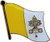 Vatican (Papal) Flag Die-struck Metal Single Lapel Pin with Butterfly Clasp Closure
