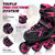 2PM SPORTS Torinx Green Boys Adjustable Inline Skates, Fun Beginner Roller Skates for Kids, Youth, Girls, Men and Women (Rose, Medium - Big Kid (1-4 US))