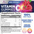 Vitamin C Gummies - 100% of Daily Vitamin C & Sugar Free - Immune Support with Powerful Antioxidants - Nature's Vegan VitaminC Dietary Supplement - Raspberry Flavor for Kids & Adults - 120 Gummies