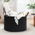 CHICVITA Large Laundry Basket, Woven Storage Basket with Leather Handles, Blanket Basket for Living Room, Entryway, Baby Toys, Black Baskets for Organizing, 22 x 14 inches-1765339015