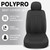 VarCozy Car Seat Covers Full Set, Front & Split Rear Bench for Car, Universal Cloth SUV, Sedan, Van, Automotive Interior Covers, Airbag Compatible, Black (VC-01-B5)
