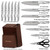 Astercook Knife Set, 15-Piece Kitchen Knife Set with Block, Built-in Knife Sharpener, German Stainless Steel Knife Block Set, Dishwasher Safe