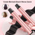 Curling Iron Wand Set, 5 in 1 Wave Hair Curler 0.35-1.25 Inch Interchangeable Ceramic Barrels Crimpers (Pink)-1765346029