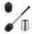 HAMITOR Toilet Bowl Brush Holder Set: Silicone Stainless Steel Deep Cleaning Toilet Cleaner Brush for Bathroom Restroom - Compact Modern Rv Toilet Scrubber Accessories with Caddy