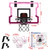 HYES Indoor Basketball Hoop with Electronic Scoreboard, Over The Door Mini Hoop for Kids to Adults, Suitable for Bedroom/Office/Outdoor/Pool, Pink
