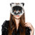 SAFIGLE Half Face Fox Mask with Long Fur for Women and Man Cosplay Masquerade Carnival Halloween Party Accessory with Realistic Acrylic Nose and Soft Smooth Fur 7.5 Inch