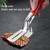 Anti-Scald Extended Handle Spatula Tongs, 12 Inch Multifunctional Stainless Steel Cooking Tongs Food Flip Shovel Clamp for Steak Fish Bread Hamburger BBQ Frying Pancake Pies Pizza