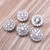 OVERTOYOU Decorative Button, 5Pcs 12mm Crystal for Rhinestone Flower Round Buttons with Loop Metal Embellishm, As Pictures Shown