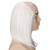 FATMAUI Mens Long Straight White Hair Synthetic Fiber Cosplay Halloween Costume Party Bald Cap Wig