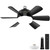 SINCETORE Ceiling Fans,18" Low Profile Ceiling Fan with Lights Remote Control, Socket Fan Lighting & Ceiling Fans, Indoor/Outdoor Ceiling Fan with Lights Flush Mount, (black)-1765516718