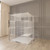 Indoor Cat Cage Enclosure DIY,Cat Playpen Catio Thick Metal Wire Kennels for 1-3 Cats Kitten Cage Detachable Patio Cat Crate (White, 41" L x 41" W x 55" H)-1765519002