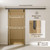 BONIKLUBA 8FT Ceiling Mount Box Rail Barn Door Hardware Kit,Heavy Duty Steel Sliding Barn Door Track,Fit Interior and Exterior Door,Easy Install(No Door)