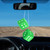 Fuzzy Dice for Rear View Mirror, Green Fuzzy Dice for Car Mirror, 2.75inch Pair of Plush Retro Square Hanging Dice with White Dots Cute Car Decoration Ornament Accessories