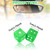 Fuzzy Dice for Rear View Mirror, Green Fuzzy Dice for Car Mirror, 2.75inch Pair of Plush Retro Square Hanging Dice with White Dots Cute Car Decoration Ornament Accessories