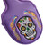 Gbourly Purple Golf Club Colorful Skull Skeleton Mallet Putter Head Cover Magnetic Closure Heel Shafted Satin Pattern PU Leather Headcover