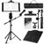 Music Stand, Vangoa Folding Sheet Music Stand with Detachable Microphone Stand & Phone Holder, Portable Lightweight with Music Sheet Clip Holder & Carrying Bag for Instrumental Performance