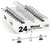 24 Quality Pants Hangers Heavy Duty Add-on Skirt/Slack Metal Hanger, Extra Wide Adjustable Clips, Multi Stackable Add on Hangers, Chrome, Jeans, Bottoms (24)