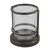 Stonebriar Industrial Black Metal Cage Pillar Candle Holder with Removable Glass Hurricane, Decorative Rustic Design for Wedding Decorations, Parties, or Everyday Home Decor, Small